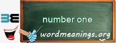 WordMeaning blackboard for number one